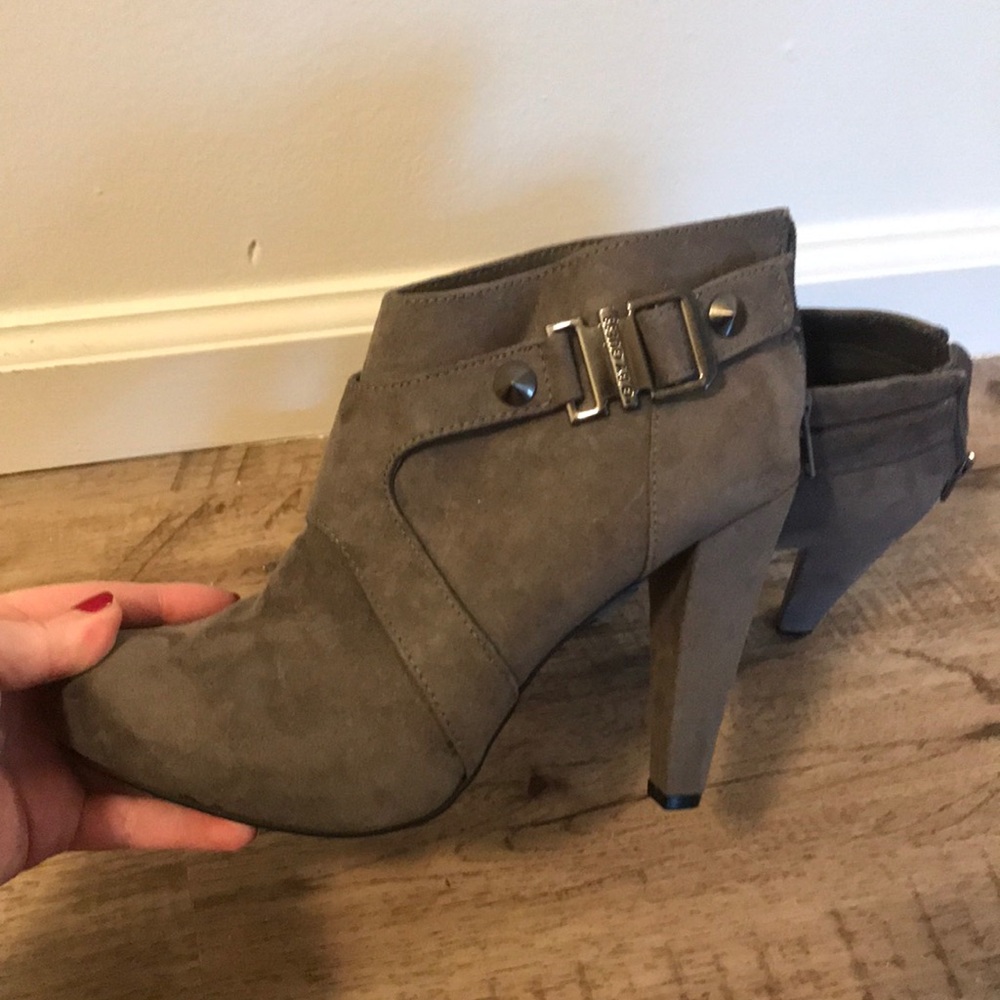 Suede Grey Bootie Heel
